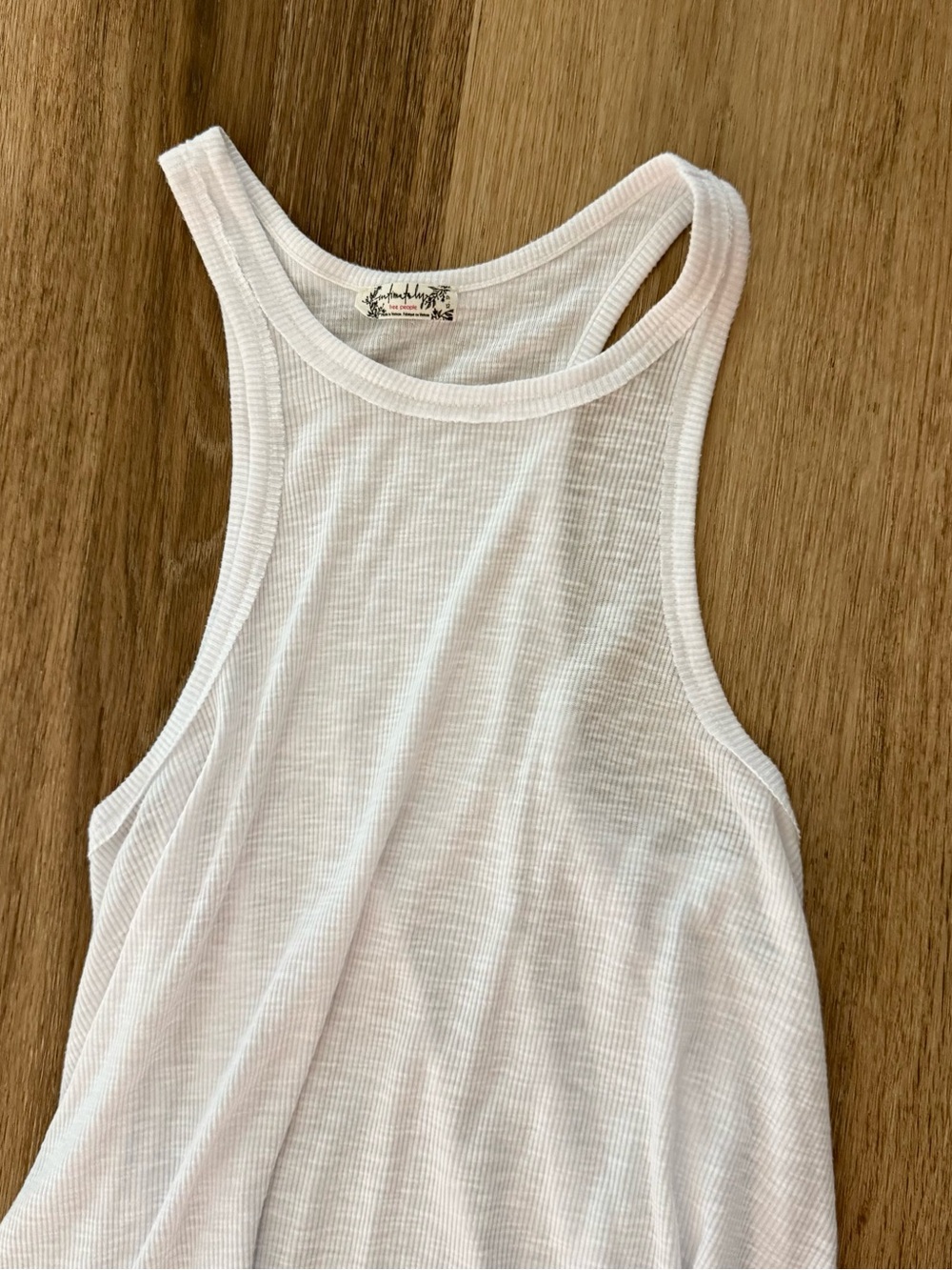 Free People White Ribbed Racerback Tank - Picture 2 of 2